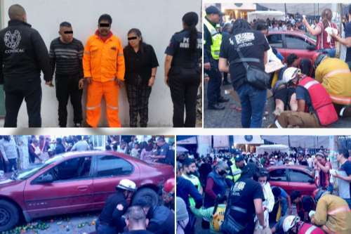 Sujeto ebrio atropella a tres personas en tianguis de Ocoyoacac